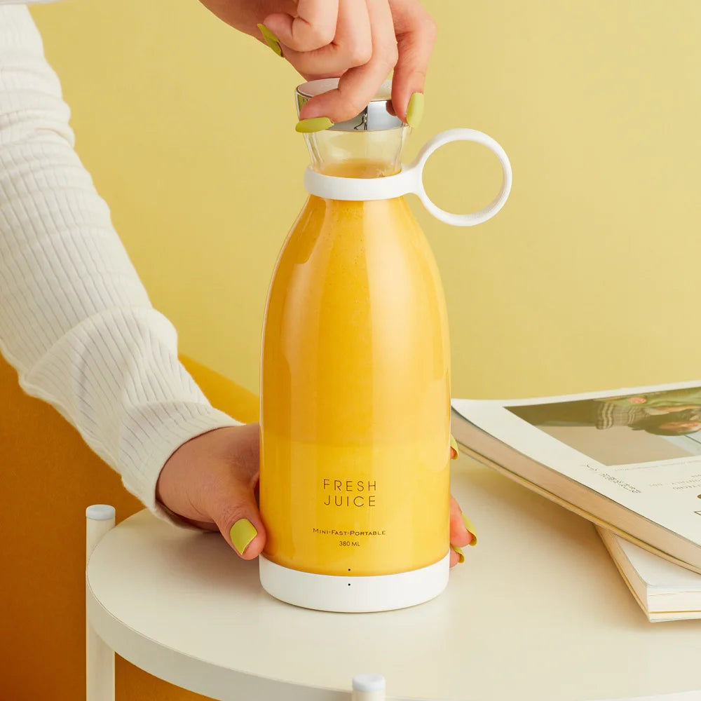 Compact USB Electric Juicer Blender - Multi-Function Mini Fruit Mixer for Smoothies, Milkshakes, and Juices
